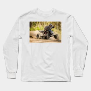 ATV racer takes a turn during a race. Long Sleeve T-Shirt